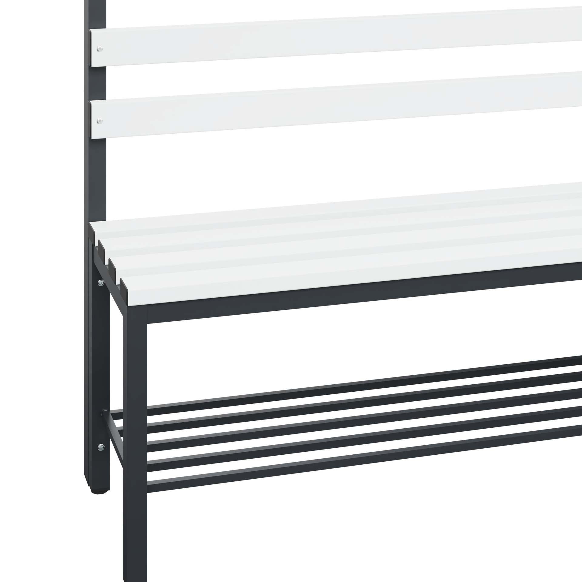 C+P Garderobenbank Solid, 1716x2000x412mm, 7021/Weiß
