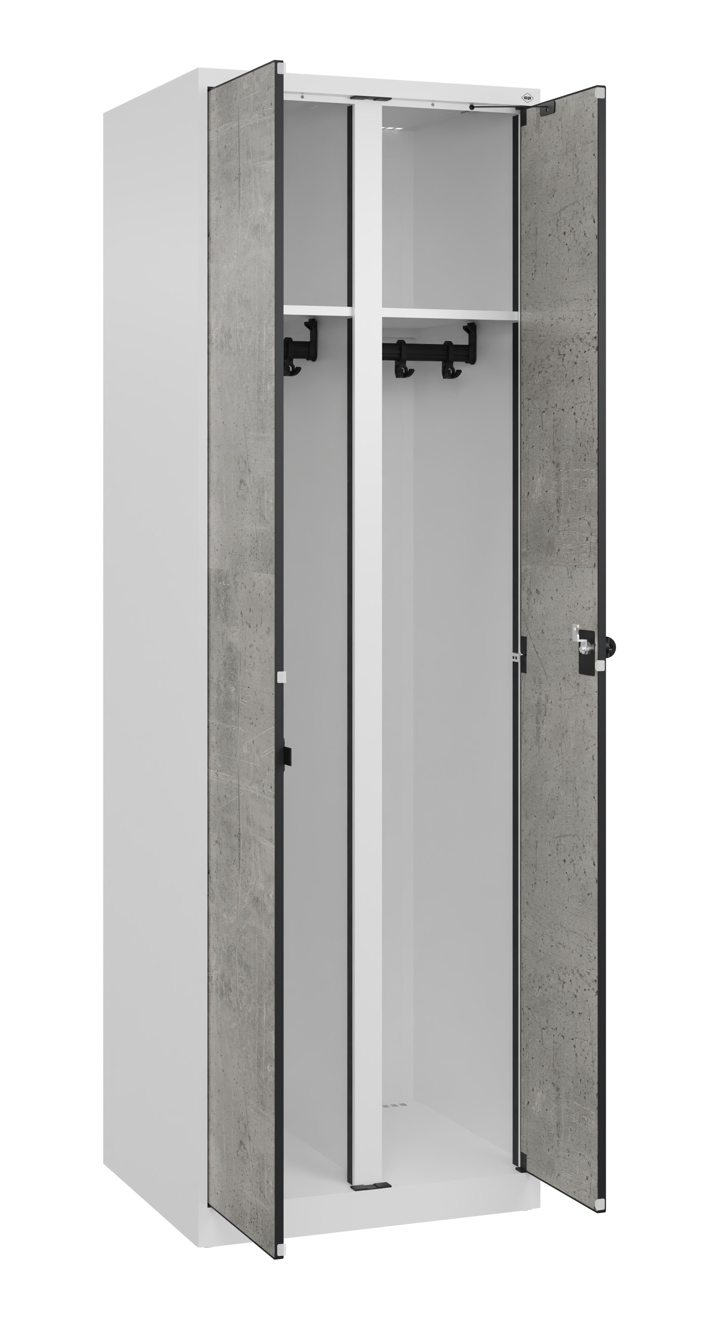 C+P Schwarz-Wei�-Spind Evolo PLUS, 2 Abteile, 1850x600x500mm