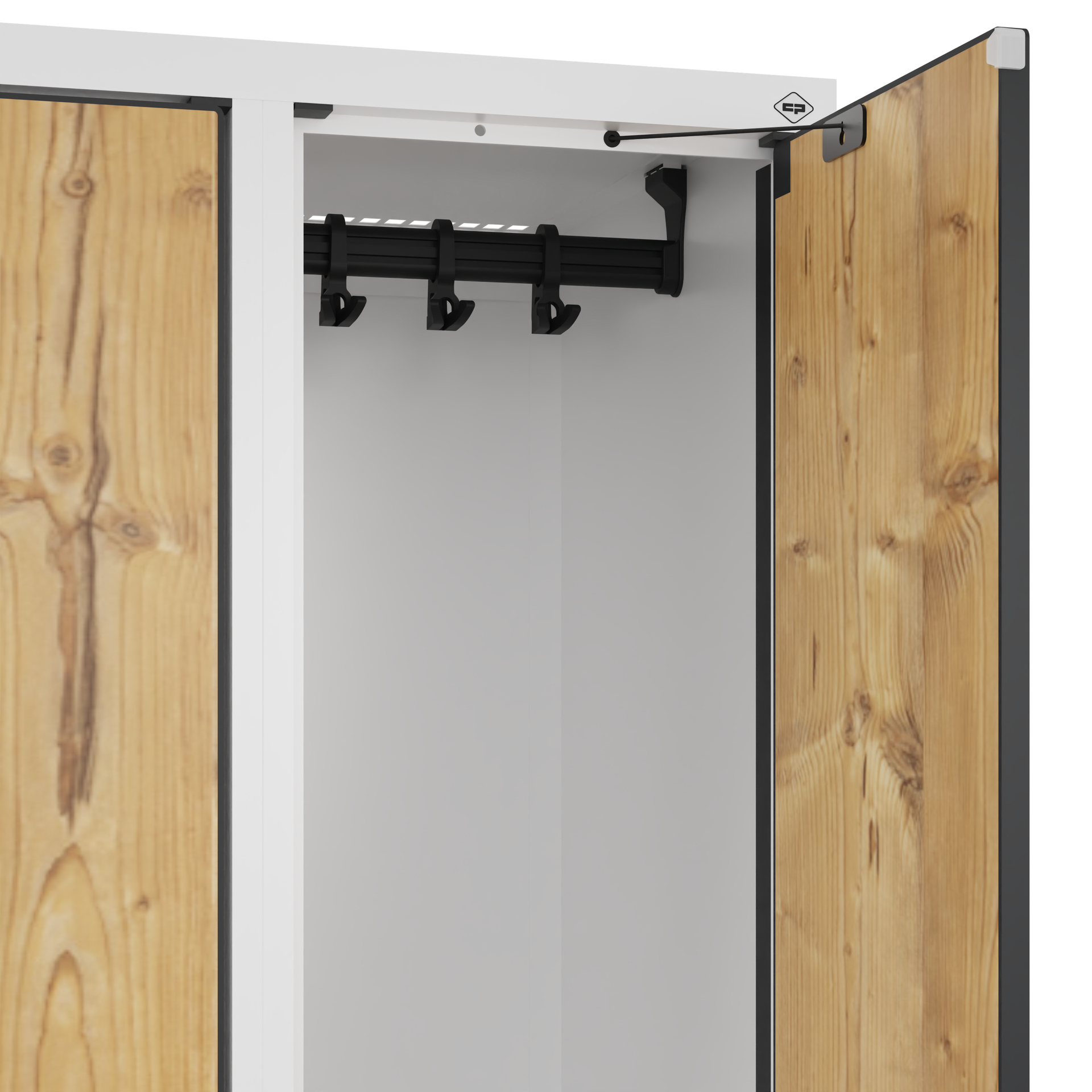 C+P Doppelst�ckiger Spind Evolo PLUS, 2 F�cher, 1950x300x815mm