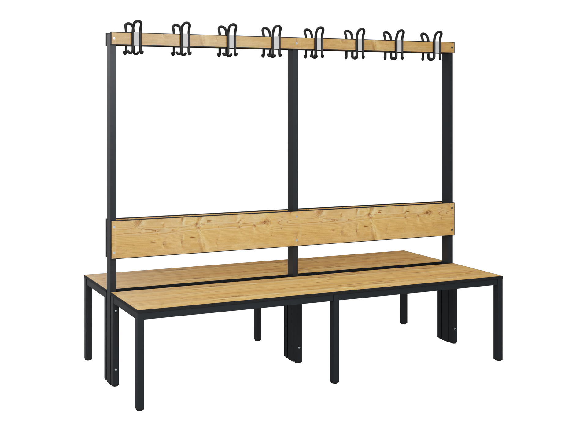 C+P Garderobenbank Solid HPL, 1716x2000x770mm, 7021/VK039
