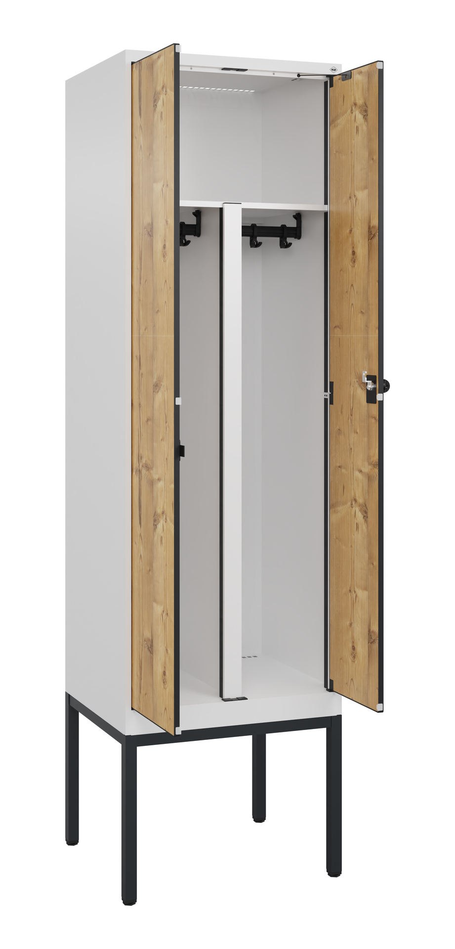 C+P PSA Schwarz-Wei�-Spind Evolo PLUS, Gestell, 2 Abteile, 2120x600x500mm