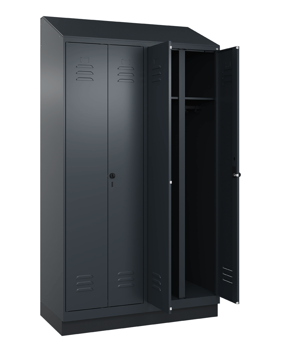 C+P Vestiaire noir et blanc, série Classic PLUS, socle, 4 compartiments *SALE*