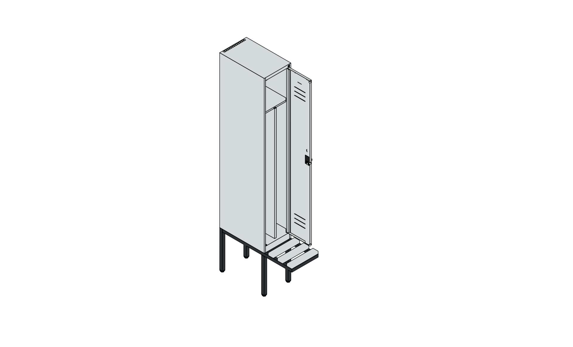C+P Spind Classic PLUS, Bank, 1 Abteil, 2120x300x8