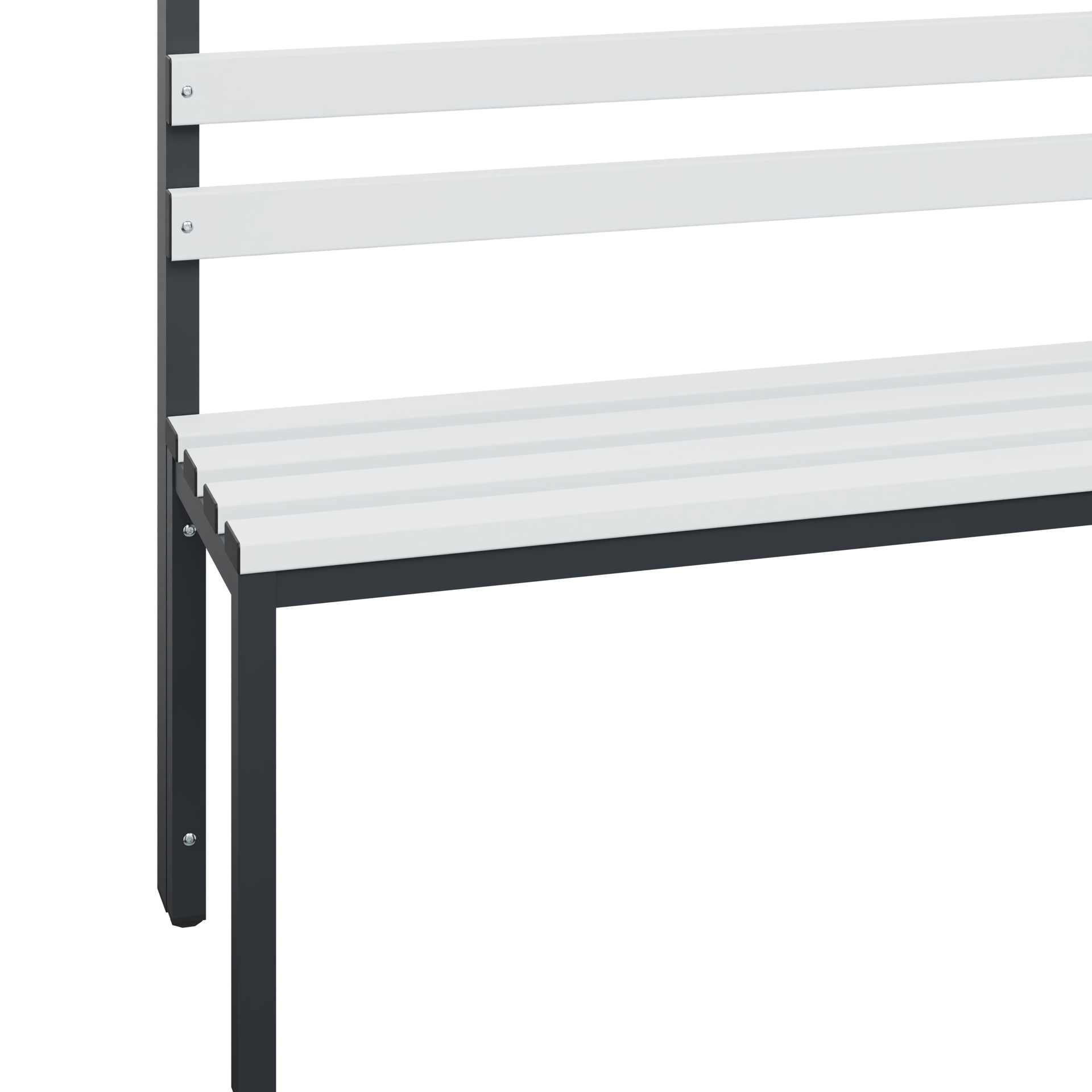 C+P Garderobenbank Solid, 1716x1500x412mm, 7021/Lichtgrau