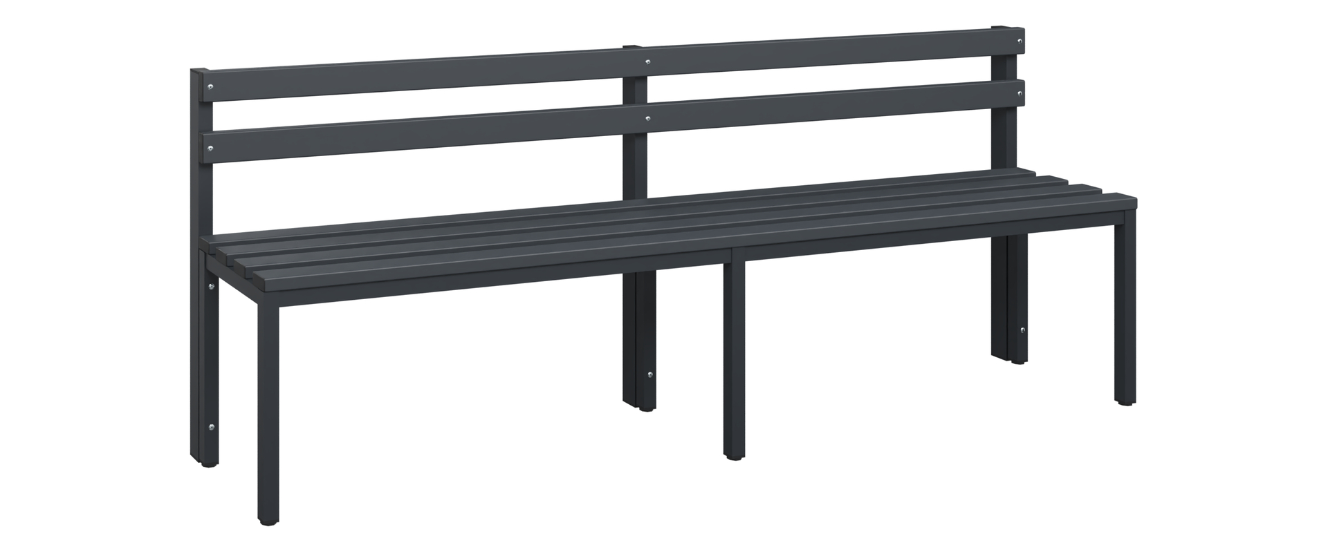 C+P Sitzbank Solid, 774x2000x412mm, 7021/Schwarzgrau