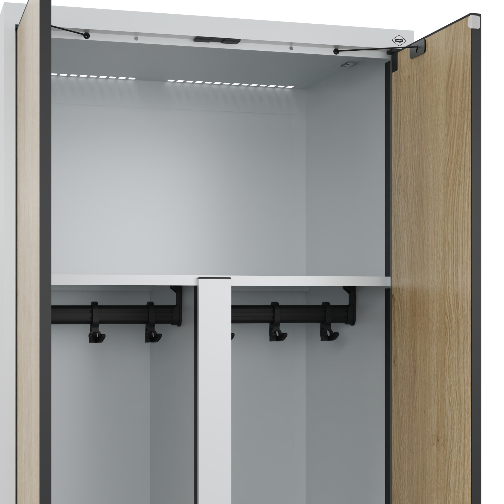 C+P PSA Schwarz-Wei�-Spind Evolo PLUS, 2 Abteile, 1850x600x500mm