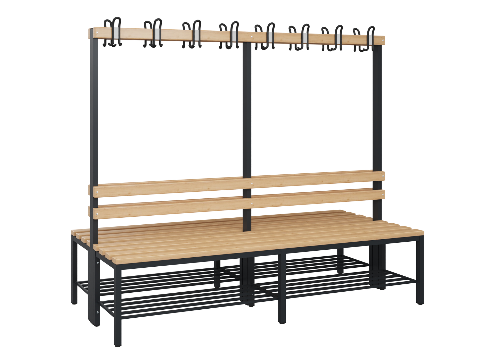 C+P Garderobenbank Solid, 1716x2000x770mm, 7021/Buche