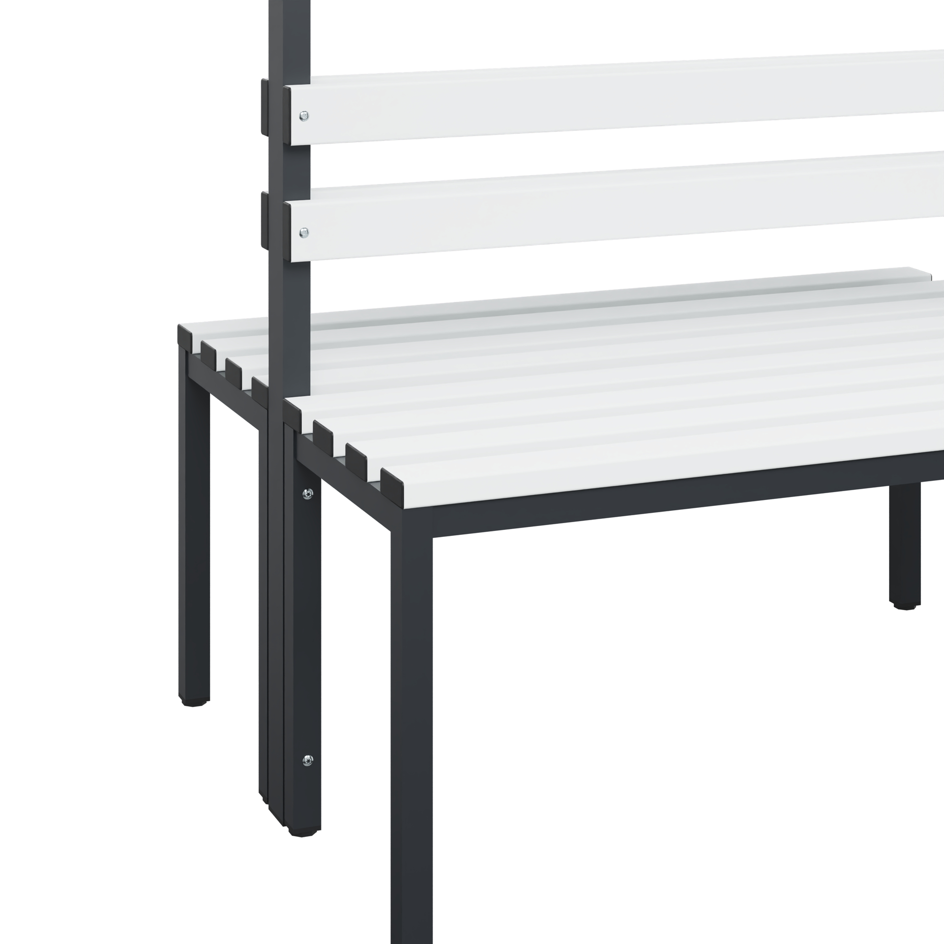 C+P Garderobenbank Solid, 1716x1000x770mm, 7021/Weiß