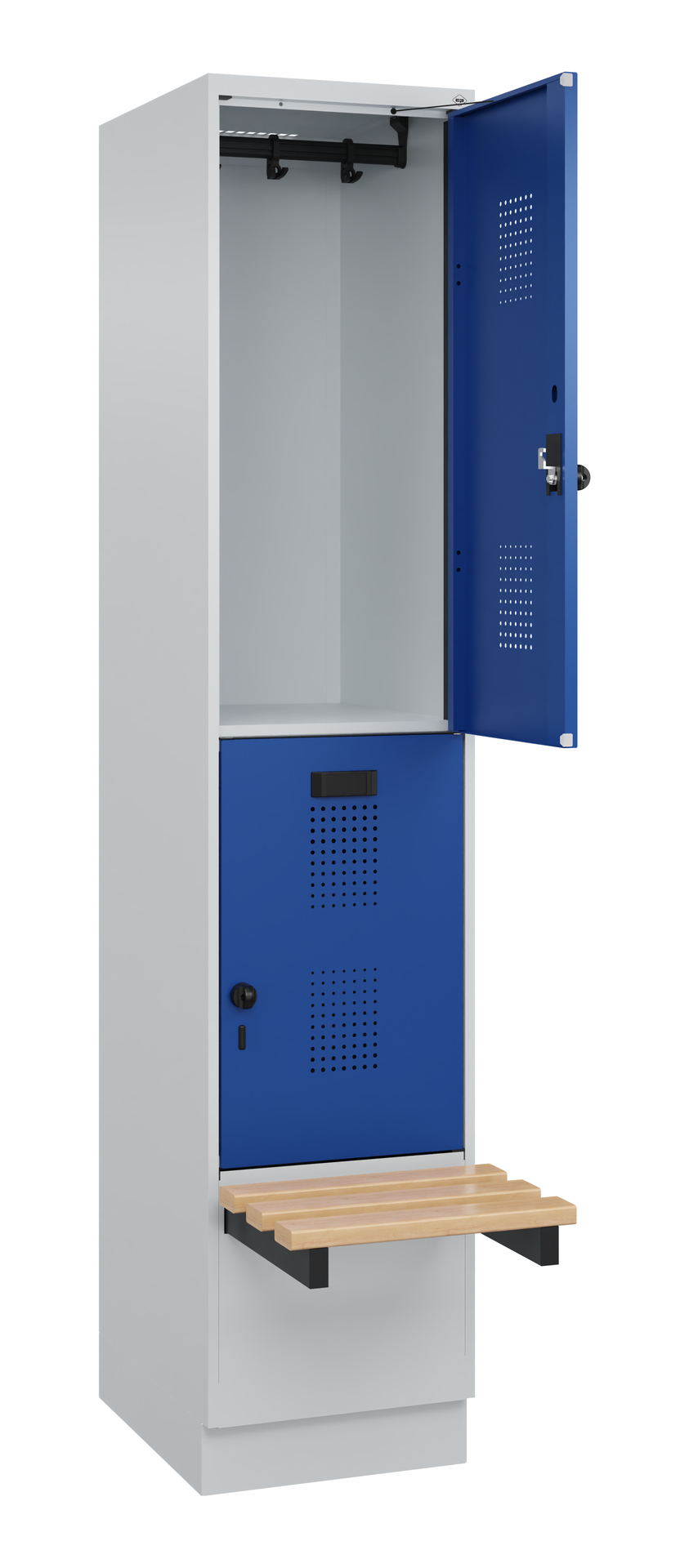C+P Doppelstock-Spind Evolo PLUS, Bank, 2 Fächer, 