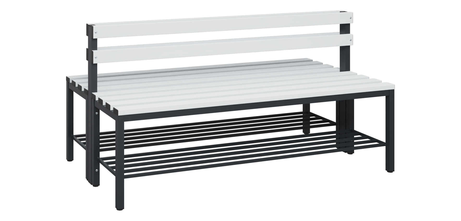 C+P Sitzbank Solid, 774x1500x770mm, 7021/Lichtgrau
